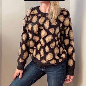 Michael Kors Black and Cream Polka Dot Sweater